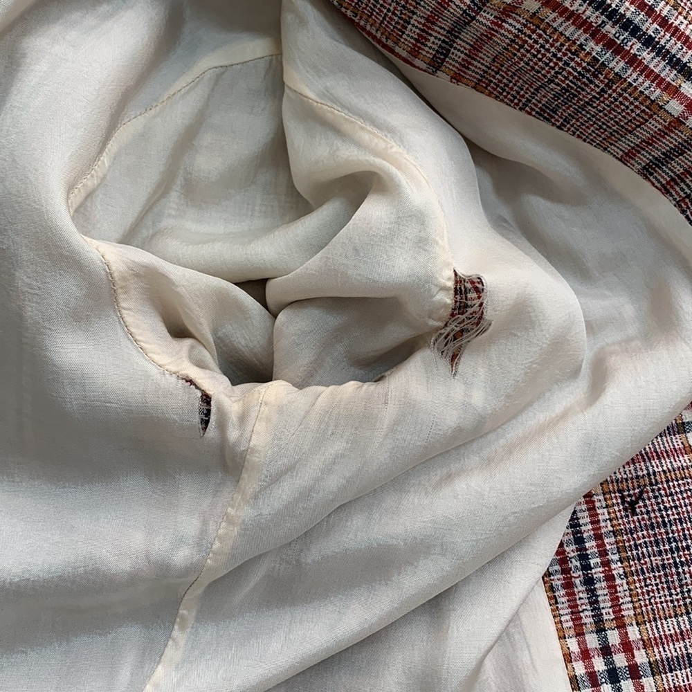 Vintage Plaid Belted Women's Nancy Drew Sherlock Trench Coat Small READ - Picture 8 of 9